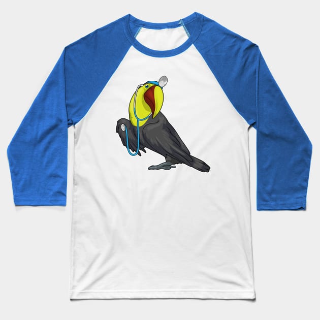 Toucan Doctor Stethoscope Baseball T-Shirt by Markus Schnabel